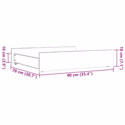 vidaXL Bed Drawers Bed Storage Unit Bed Box 2 pcs Wax Brown Solid Wood Pine - Additional view 8