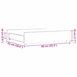 vidaXL Bed Drawers Bed Storage Unit Bed Box 2 pcs Wax Brown Solid Wood Pine - Additional view 8