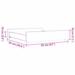 vidaXL Bed Drawers Bed Storage Unit Bed Box 2 pcs Wax Brown Solid Wood Pine - Additional view 8