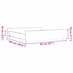 vidaXL Bed Drawers Bed Storage Unit Bed Box 2 pcs Wax Brown Solid Wood Pine