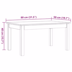 vidaXL Coffee Table Centre End Table Tea Side Table Wax Brown Solid Wood Pine - Additional view 8