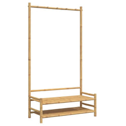 vidaXL Clothes Rack with Shelves Hall Coat Rack Clothes Stand Hat Rack Bamboo