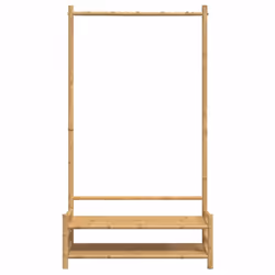 vidaXL Clothes Rack with Shelves Hall Coat Rack Clothes Stand Hat Rack Bamboo - Additional view 4