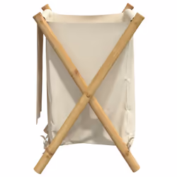 vidaXL Laundry Basket Wash Hamper Washing Basket Organiser Cream White Bamboo - Additional view 4