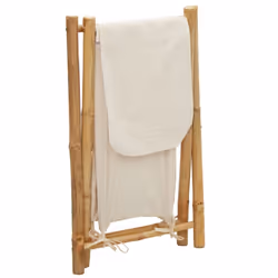 vidaXL Laundry Basket Wash Hamper Washing Basket Organiser Cream White Bamboo - Additional view 6