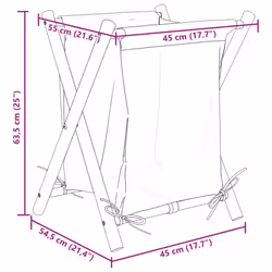 vidaXL Laundry Basket Wash Hamper Washing Basket Organiser Cream White Bamboo - Additional view 8