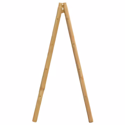 vidaXL Double Towel Ladder with 4 Rungs Towel Holder Blanket Towel Rack Bamboo - Additional view 5