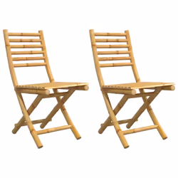 vidaXL Folding Garden Chairs Foldable Outdoor Chair Patio Dining Chair Bamboo - 2 pcs