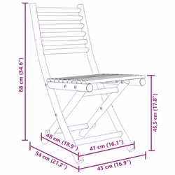 vidaXL Folding Garden Chairs Foldable Outdoor Chair Patio Dining Chair Bamboo - 2 pcs