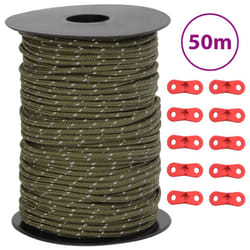 vidaXL Tent Guy Rope with Reflective Strips and Spanners Tent Guide Rope 3 mm