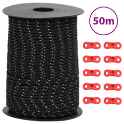vidaXL Tent Guy Rope with Reflective Strips and Spanners Tent Guide Rope 3 mm