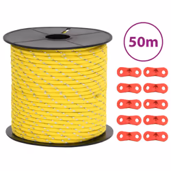 vidaXL Tent Guy Rope with Reflective Strips and Spanners Tent Guide Rope 4 mm