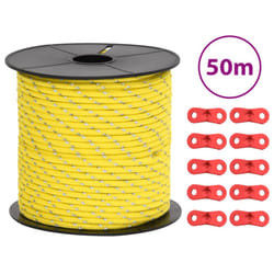 vidaXL Tent Guy Rope with Reflective Strips and Spanners Tent Guide Rope 4 mm
