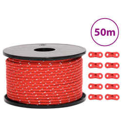 vidaXL Tent Guy Rope with Reflective Strips and Spanners Tent Guide Rope 5 mm