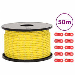 vidaXL Tent Guy Rope with Reflective Strips and Spanners Tent Guide Rope 5 mm