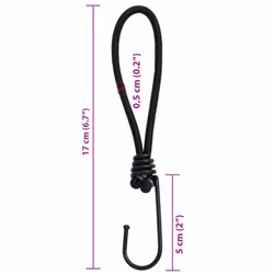 vidaXL Bungee Cord with Hooks Elastic Rope Bungee Strap Bungee Rope 25 pcs