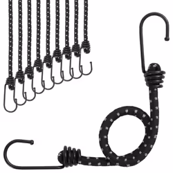 vidaXL Bungee Cords with Reflective Strips and Hooks Bungee Straps 10 pcs