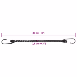 vidaXL Bungee Cords with Reflective Strips and Hooks Bungee Straps 25 pcs