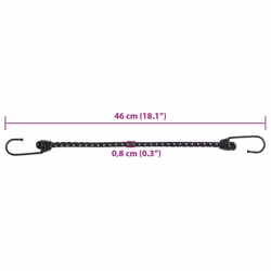 vidaXL Bungee Cords with Reflective Strips and Hooks Bungee Straps 25 pcs