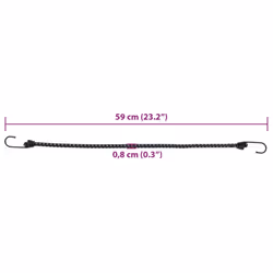vidaXL Bungee Cords with Reflective Strips and Hooks Bungee Straps 25 pcs
