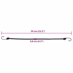 vidaXL Bungee Cords with Reflective Strips and Hooks Bungee Straps 50 pcs