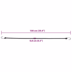 vidaXL Bungee Cords with Reflective Strips and Hooks Bungee Straps 10 pcs
