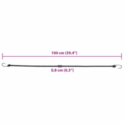 vidaXL Bungee Cords with Reflective Strips and Hooks Bungee Straps 25 pcs