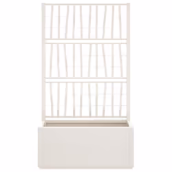 vidaXL Garden Planter with Trellis Patio Flower Pot Planter Box Flower Box PP - trellis white