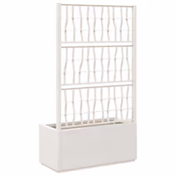 vidaXL Garden Planter with Trellis Patio Flower Pot Planter Box Flower Box PP - trellis white - Additional view 4