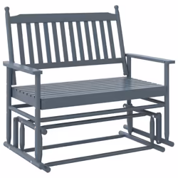vidaXL Glider Bench Rocking Bench Outdoor Bench Garden Bench Solid Wood Poplar - grey