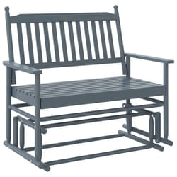 vidaXL Glider Bench Rocking Bench Outdoor Bench Garden Bench Solid Wood Poplar - grey