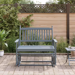 vidaXL Glider Bench Rocking Bench Outdoor Bench Garden Bench Solid Wood Poplar - grey