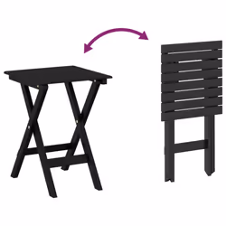 vidaXL Side Table Foldable Tea End Table Hall Sofa Table Solid Wood Poplar - black - Additional view 7