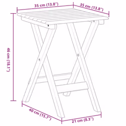 vidaXL Side Table Foldable Tea End Table Hall Sofa Table Solid Wood Poplar - grey - Additional view 3