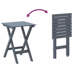 vidaXL Side Table Foldable Tea End Table Hall Sofa Table Solid Wood Poplar - grey - Additional view 7