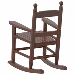vidaXL Rocking Chairs for Children Outdoor Chair 2 pcs Black Solid Wood Poplar - brown, 1 pcs - Additional view 5