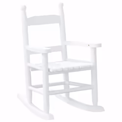 vidaXL Rocking Chairs for Children Outdoor Chair 2 pcs Black Solid Wood Poplar - white, 1 pcs