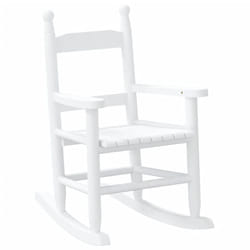 vidaXL Rocking Chairs for Children Outdoor Chair 2 pcs Black Solid Wood Poplar - white, 1 pcs
