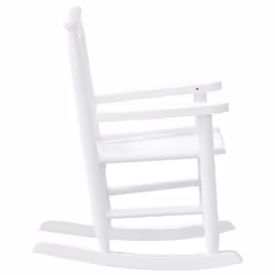 vidaXL Rocking Chairs for Children Outdoor Chair 2 pcs Black Solid Wood Poplar - white, 1 pcs - Additional view 4