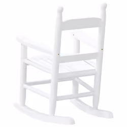 vidaXL Rocking Chairs for Children Outdoor Chair 2 pcs Black Solid Wood Poplar - white, 1 pcs - Additional view 5