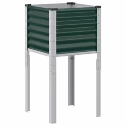 vidaXL Garden Planter Plant Pot Flower Pot Outdoor Planter Weathering Steel - green, 45 x 45 x 88 cm