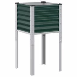 vidaXL Garden Planter Plant Pot Flower Pot Outdoor Planter Weathering Steel - green, 45 x 45 x 88 cm - Additional view 5
