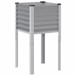vidaXL Garden Planter Plant Pot Flower Pot Outdoor Planter Weathering Steel - grey, 45 x 45 x 88 cm - Additional view 5