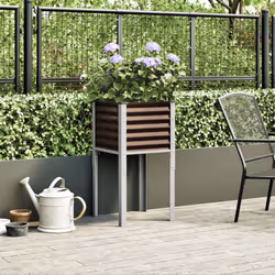 vidaXL Garden Planter Plant Pot Flower Pot Outdoor Planter Weathering Steel - brown, 45 x 45 x 88 cm - Additional view 2
