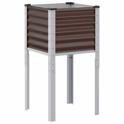 vidaXL Garden Planter Plant Pot Flower Pot Outdoor Planter Weathering Steel - brown, 45 x 45 x 88 cm - Additional view 5