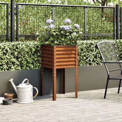 vidaXL Garden Planter Plant Pot Flower Pot Outdoor Planter Weathering Steel - dark brown, 45 x 45 x 88 cm - Additional view 2