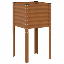 vidaXL Garden Planter Plant Pot Flower Pot Outdoor Planter Weathering Steel - dark brown, 45 x 45 x 88 cm - Additional view 5
