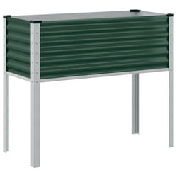 vidaXL Garden Planter Plant Pot Flower Pot Outdoor Planter Weathering Steel - green, 100 x 41 x 90 cm