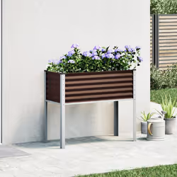 vidaXL Garden Planter Plant Pot Flower Pot Outdoor Planter Weathering Steel - brown, 100 x 41 x 90 cm - Additional view 2