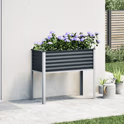 vidaXL Garden Planter Plant Pot Flower Pot Outdoor Planter Weathering Steel - anthracite, 100 x 41 x 90 cm - Additional view 2